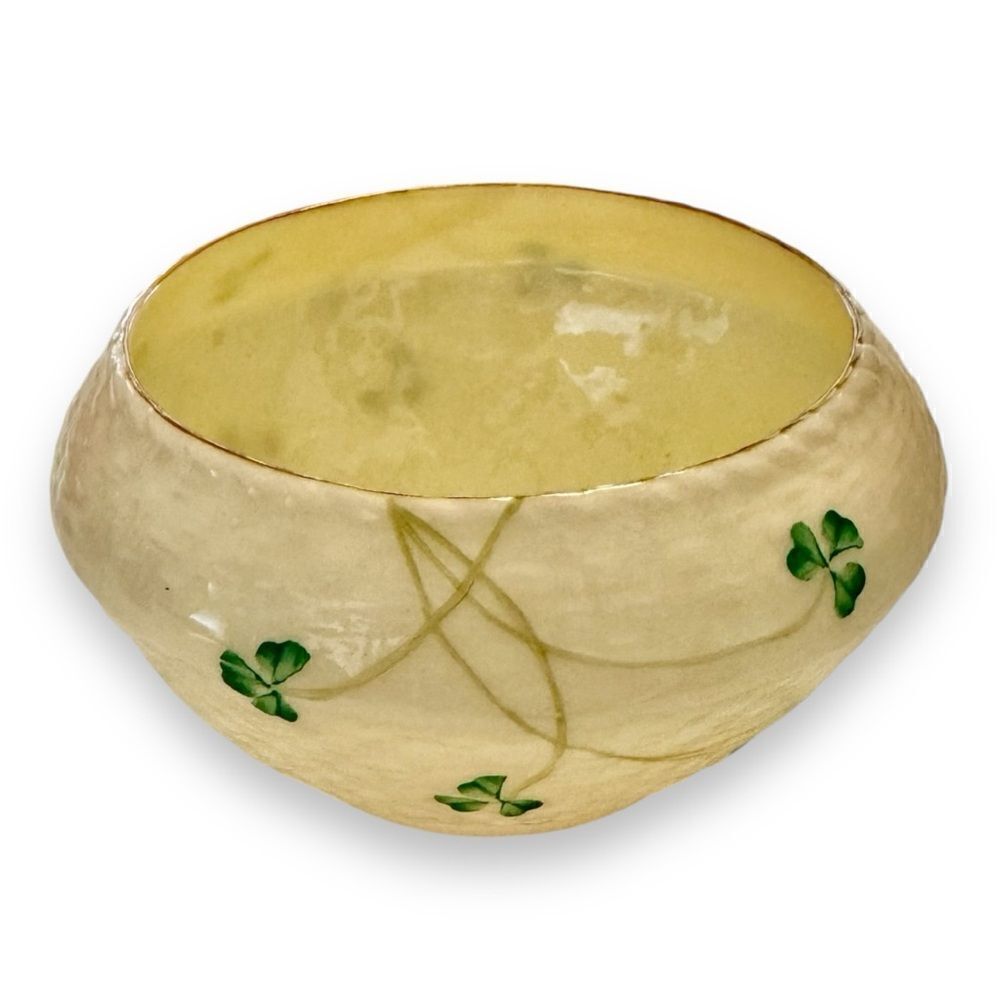 Vintage Beleek Shamrock Bone China Small Bowl